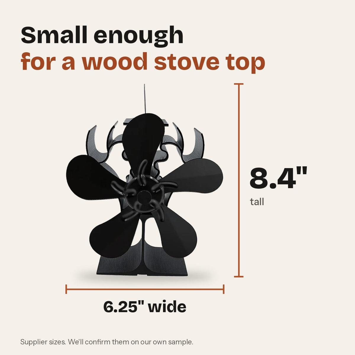 Heat-Powered Wood Stove Fan + Stove Thermometer